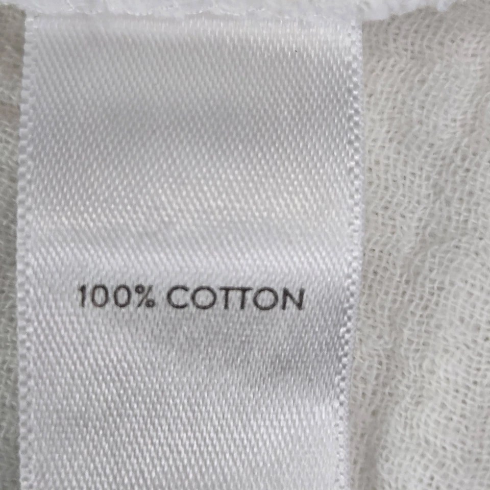 J Jill Women Blouse L White V-Neck Pullover Lagenlook 3/4 Sleeve - Image 3 of 4