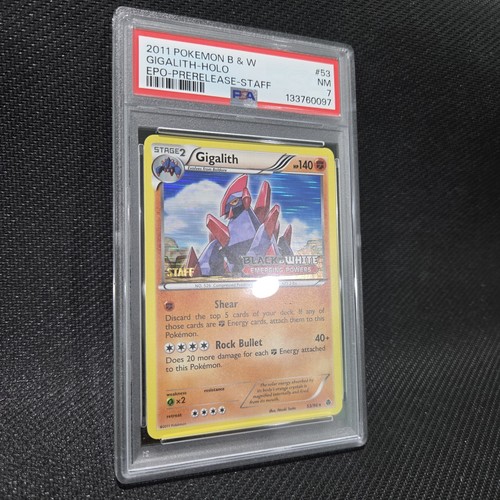2011 Pokemon: GIGALITH 53/98 - [Prerelease STAFF] - [Emerging Powers] - NM PSA 7