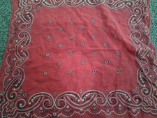 Vtg OLD FADED THIN FLOWER PAISLEY COTTON BANDANA HANKY COWBOY RODEO HIPPIE BIKER
