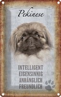 Blechschild 18X12 Cm Pekinese Hund Tier Haustier Deko Geschenk Metall Schild