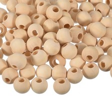 200Pcs 16mm Natural Wood Spacer Bead 8mm Hole Unfinished Round Wooden Beads