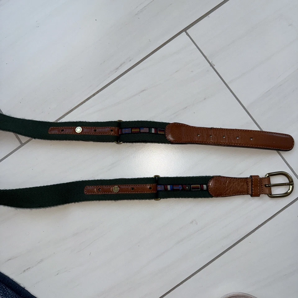 Cinturón banderas náuticas de sarga de cuero para hombre Paul & Shark talla 100 Foto 2 de 4