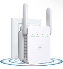 WiFi Range Extender 300Mbps Signal Booster up to 300 sq.ft, 4 Antennas 360 Degre