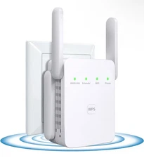 WiFi Range Extender 300Mbps Signal Booster up to 300 sq.ft, 4 Antennas 360 Degre