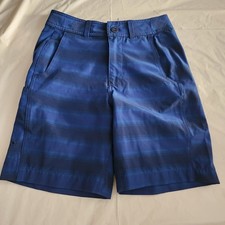 LL Bean Boys Swim Shorts Trunks Size 10 Blue Striped With Pockets