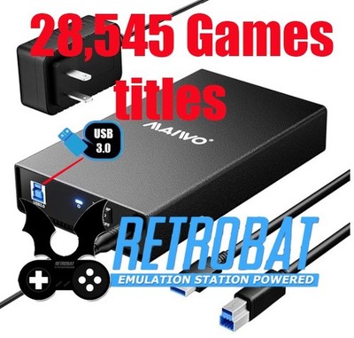 2TB Retro Gaming Hard Drive 28,545+ Games RetroBat Arcade Console PC Windows 11