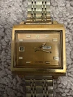 Vintage Seiko 5 Automatic 6119-5000 TV Screen Gold Tone Watch 1970s Retro Rare