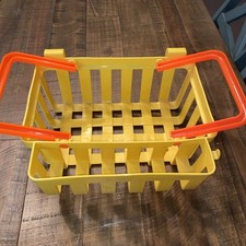 Vintage Fisher Price 1984 Fun With Foods Yellow Deluxe Grocery Shopping Basket