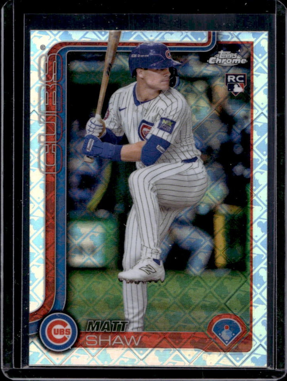 2025 Topps Chrome LogoFractor Matt Shaw RC Rookie #219 Cubs