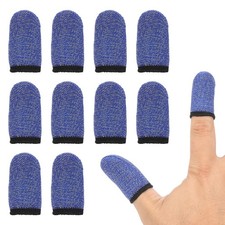 Mobile Gaming Finger Sleeve, 24 Pack Controller Finger Thumb Sleeve, Blue/Black
