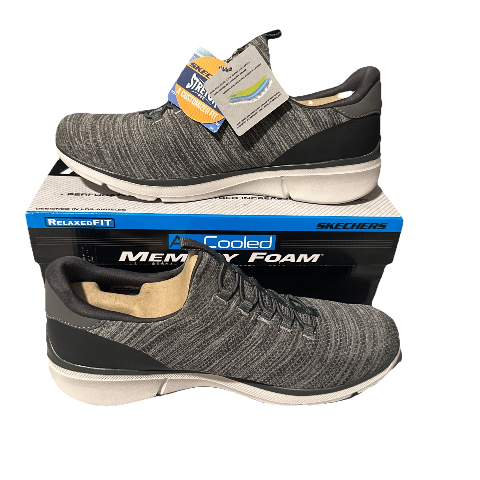 Men Skechers Equalizer 3.0 Slip On Comfort Sneakers Shoes Grey/Charcoal 52928