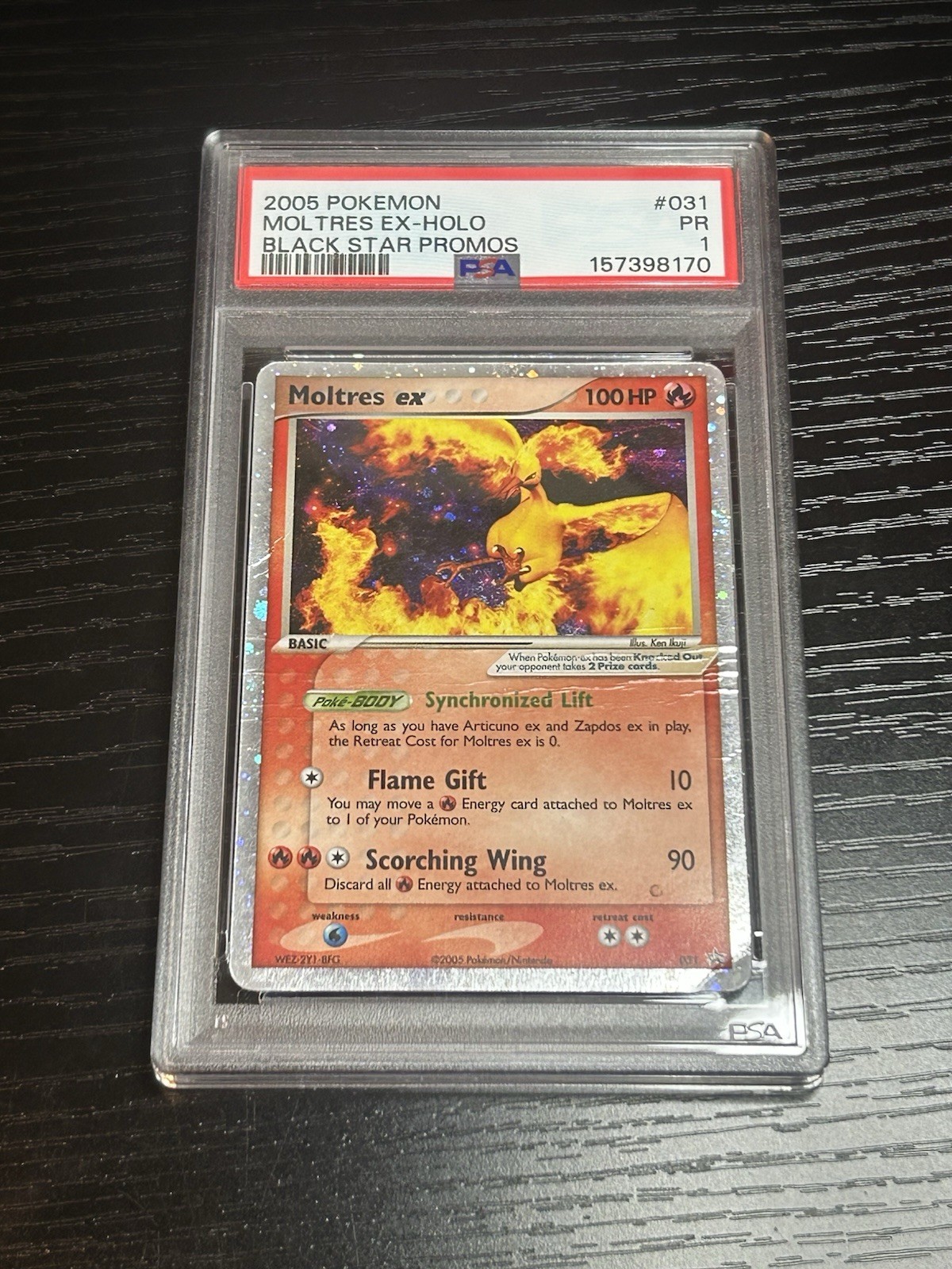 2005 POKEMON BLACK STAR PROMOS #031 MOLTRES EX-HOLO PSA 1
