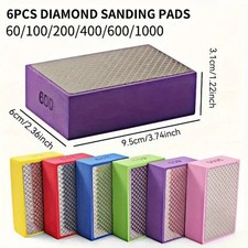 6x Diamond Hand Polishing Pads Tile Glass Marble Grinding Block Sanding Disc UK