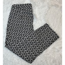 Brooks Brothers Natalie Fit Women s Black White Bird Print Ankle Pants sz.6