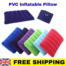 inflatable Pillows Blow Up Travel Cushions Neck Rest Support Camping Flight UK
