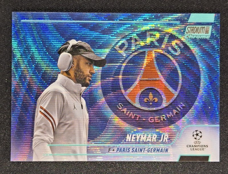 2021-22 Topps Stadium Club Chrome  - Neymar Jr #100 Aqua Wave Refractor 250/250