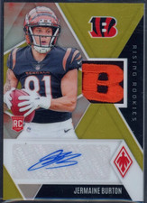 2024 Panini Phoenix Gold RPA Patch Auto 01/10 Jermaine Burton Bengals Logo