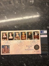 1997 Henry VIII and Wives Decus et Tutamen £1 Pound Coin First Day Cover