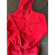 US Polo Assn Boys Red Fleece Tracksuit Set Zip Hoodie Joggers XL 14-16