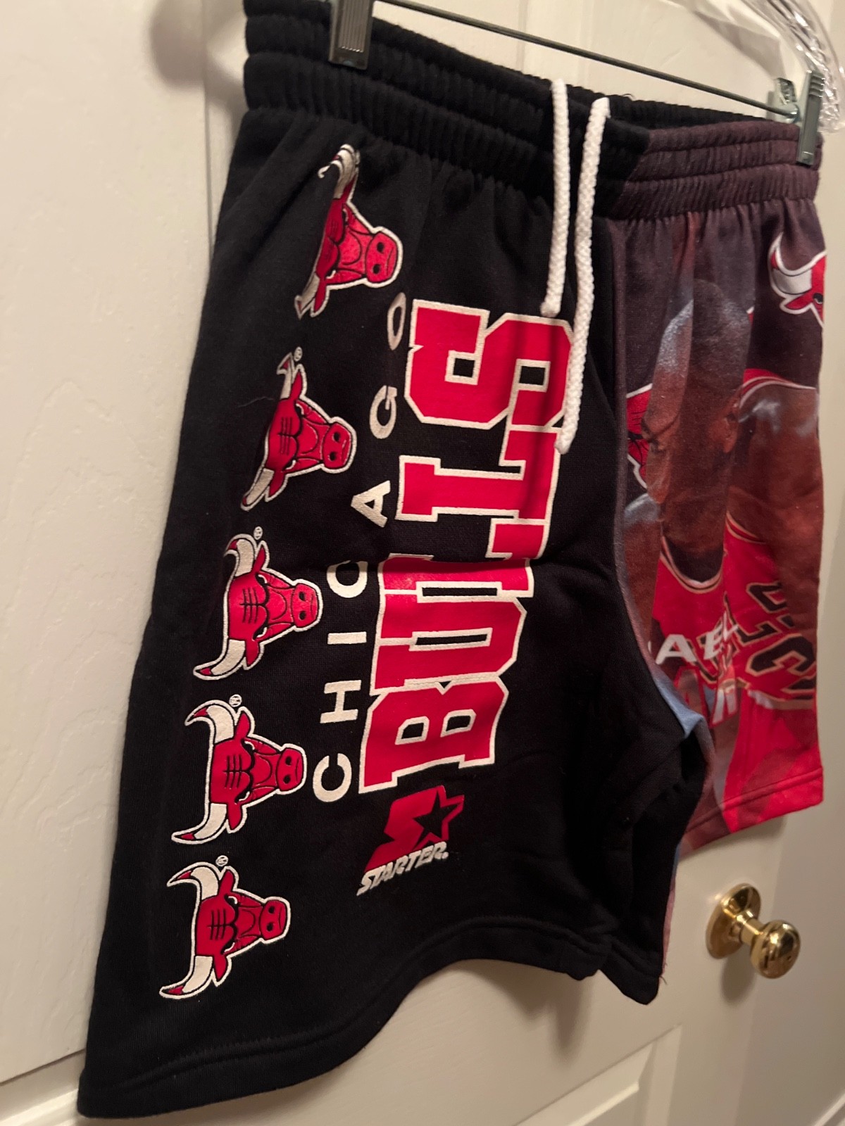 RARE VTG 90s NBA CHICAGO BULLS MICHAEL JORDAN SWEAT SHORTS STARTER MADE IN USA M thumbnail 4