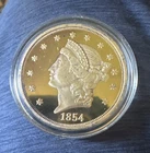 1854-S Liberty Head $20 Double Eagle Gold Coin Business Strike 0.9 KM#75