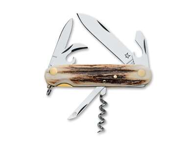 Fox Knives Multi Pocket Knife Deer 6 Taschenmesser Hirschhornmesser   01FX959