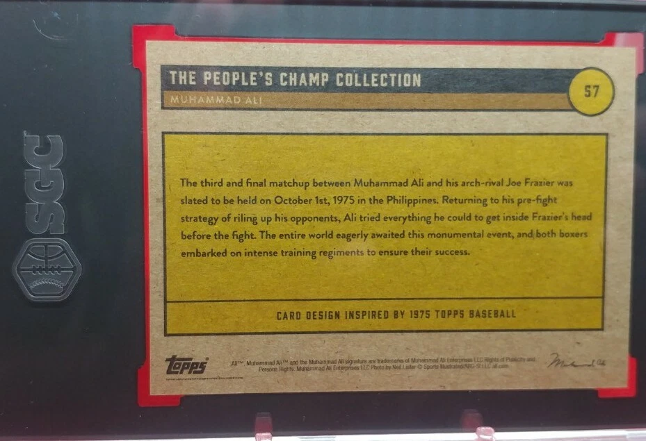 2021 Topps The People's Champ #57 Muhammad Ali Red 7/10 SGC 9.5 🏆 🔥 - Image 2 of 4