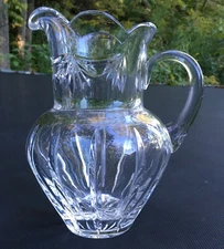 Heavy bulbous pattern Glass PITCHER holds 6 cups full