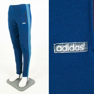 MENS VINTAGE 70'S ADIDAS TRACKSUIT BOTTOMS FITTED TRACK PANTS MOD 26