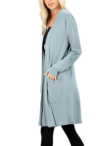 NE PEOPLE Damen Basic Langarm vorne offen lässig Taschen Cardigan NEUJ1440 - Bild 51 von 125
