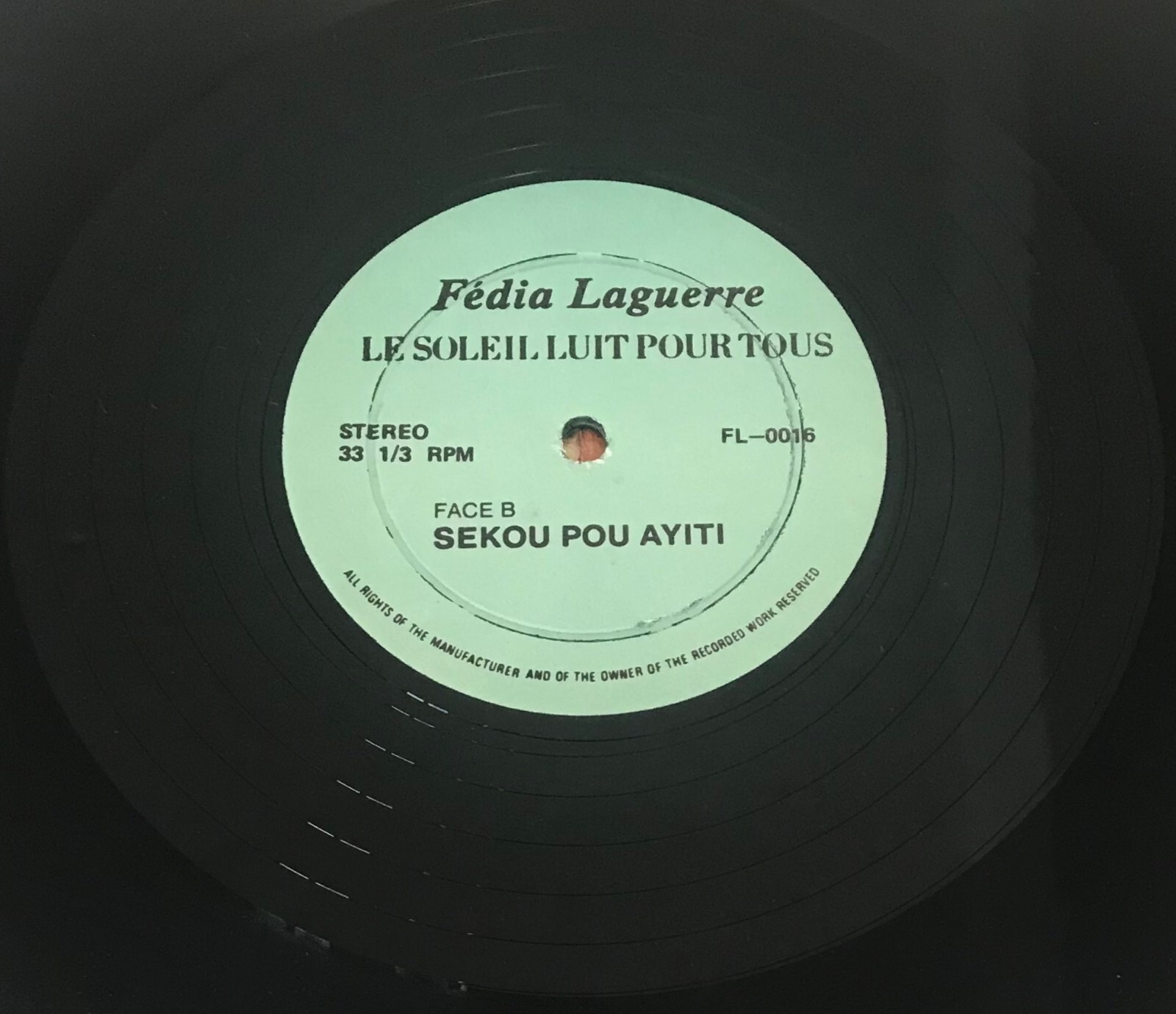 F&eacute;dia Laguerre Le Soleil Luit Pour Tous / Rache Many&ograve;k Ou Yo 12" Single Plays EX