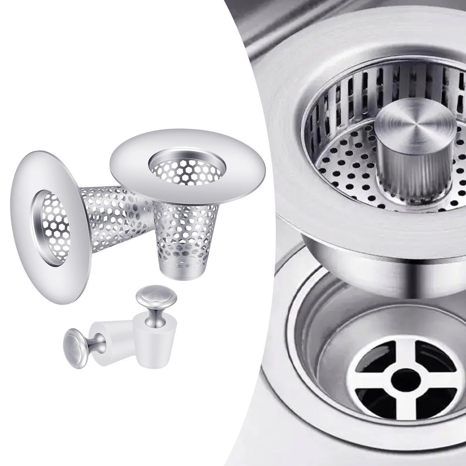 2x Bathroom Sink Drain Strainer Sink Hair Catcher for Shower Laundry