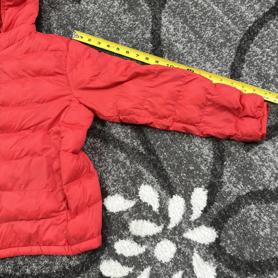 UNIQLO Sz 150 (kid M 10-12 Yrs Old)Hooded Down Jacket Great Condition Red Hoodie - Image 3 of 4