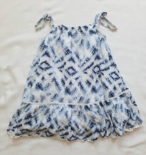 Tommy Bahama Girl's Size 3 Blue  White Tie-Dye Sleeveless Swing Dress