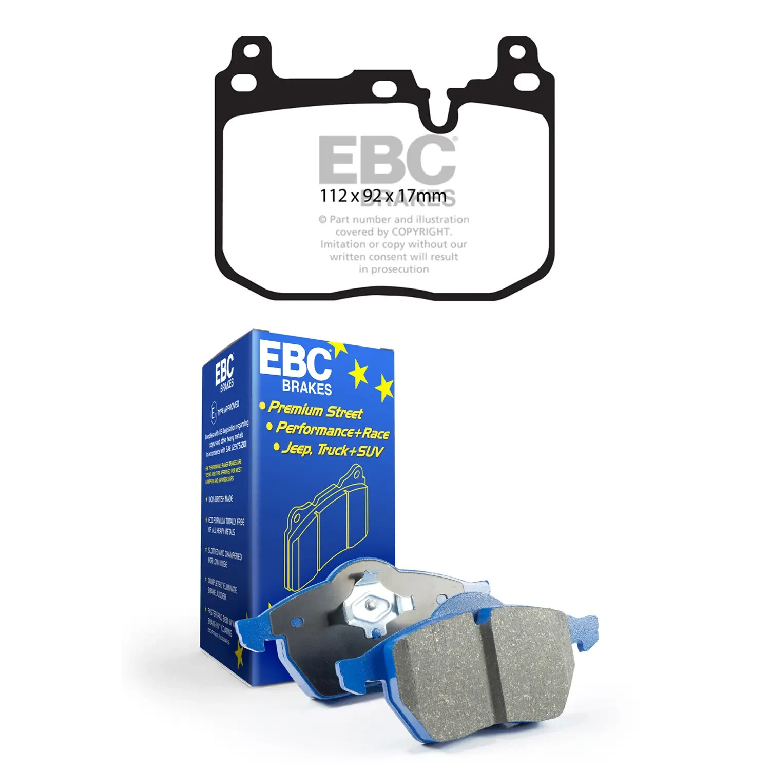 EBC Front Bluestuff Brake Pads for BMW F20 F21 M135i M140i M235i M240i