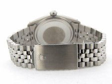 Mens Rolex Datejust Stainless Steel 18K White Gold Watch Silver Linen Dial 16014 8