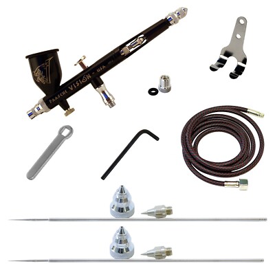 TGX-3AS Paasche Vision Double Action Gravity Feed Airbrush w/3 Spray Heads