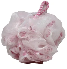 Bath & Body Works Gingham Pink Shower Sponge Loofah Pouf Soft Strap Brand New