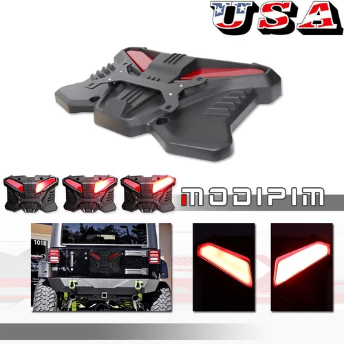 For 2007-2023 Jeep Wrangler JK & JKU, JL Spare Tire Delete Plate w/ LED Lighting