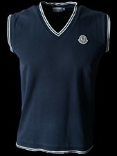 Canotta smanicata MONCLER uomo designer blu navy scollo a V taglia S