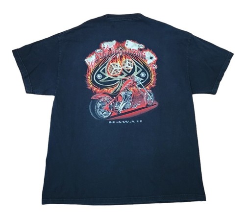 Play Like You Ride Hawaii Motorrad Gamble Pik Karten Gr. XL schwarz T-Shirt
