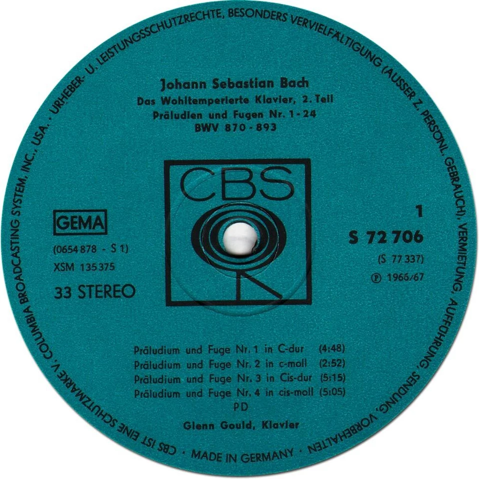 3LP Box BACH Well Tempered Piano WTK Vol.II GLENN GOULD CBS S-77337 1966-1971 Foto 3 de 3