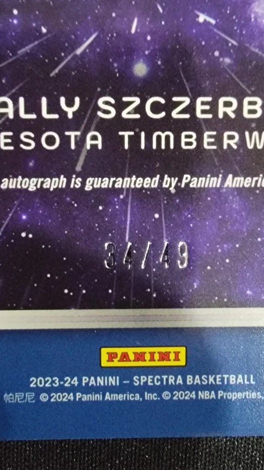 2023-24 PANINI SPECTRA WALLY SZCZERBIAK DEEP SPACE AUTO AUTOGRAPH /49 - Image 3 of 3