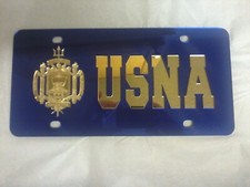 U.S.N.A  Inspired Acrylic Mirror License Plate Made in USA