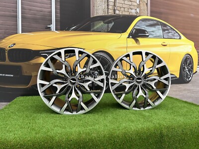 4 x 22 Inch 5x128 Forged Polished Grey Wheels: Fits For