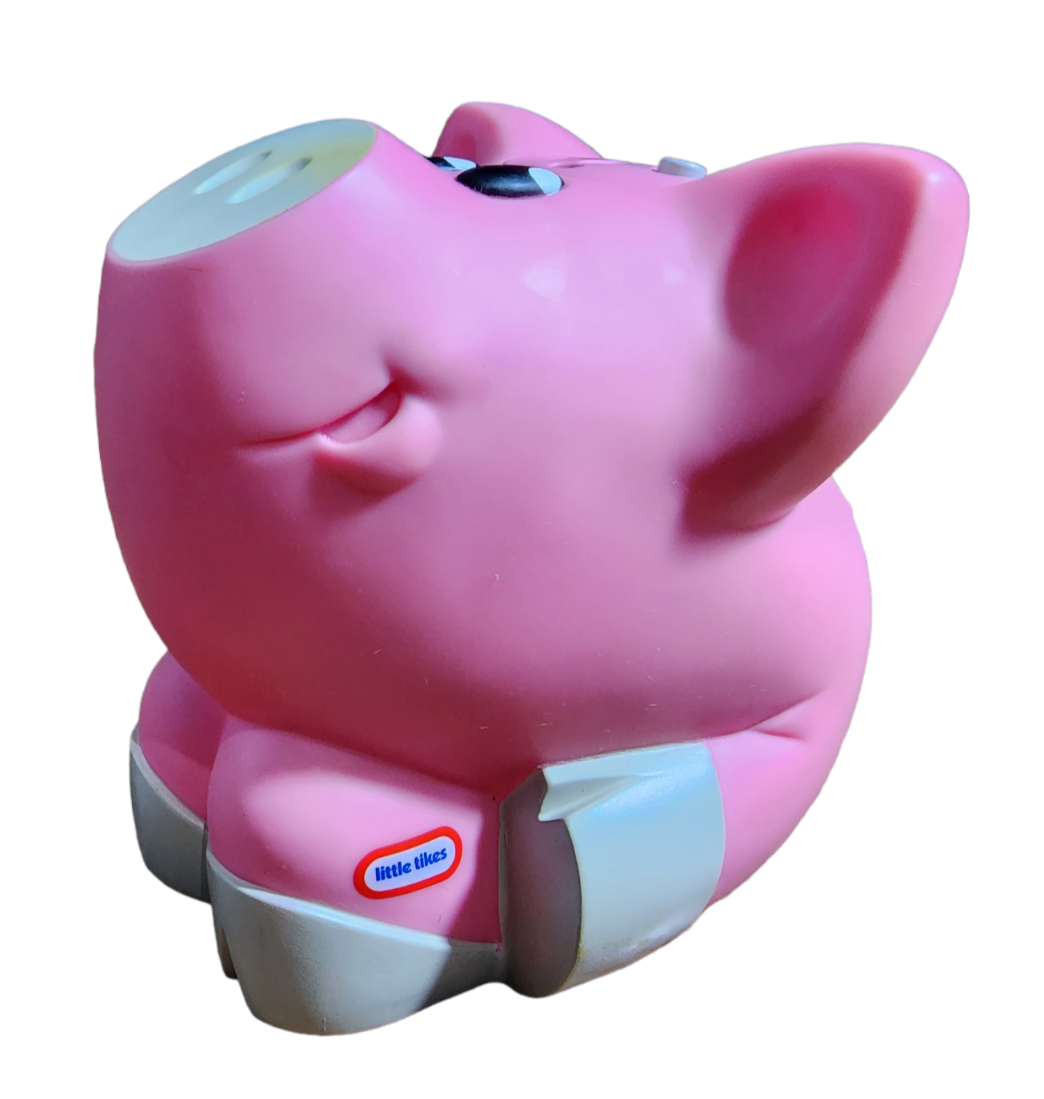 Little Tikes Piggy Bank Talking Sound Pink Pig Sits OInk eBay