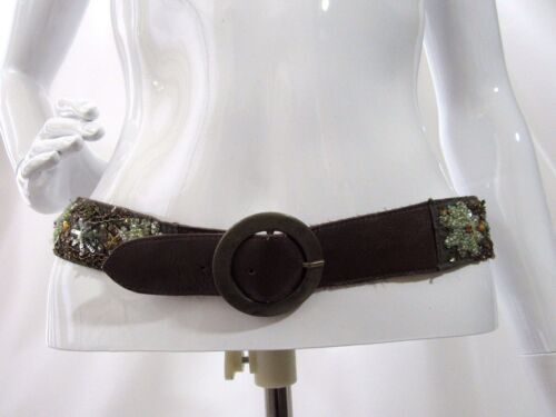 4a CHAN LUU AUTHENTIC BEAUTIFUL HAND BEADED BELT Brown  display picture 2
