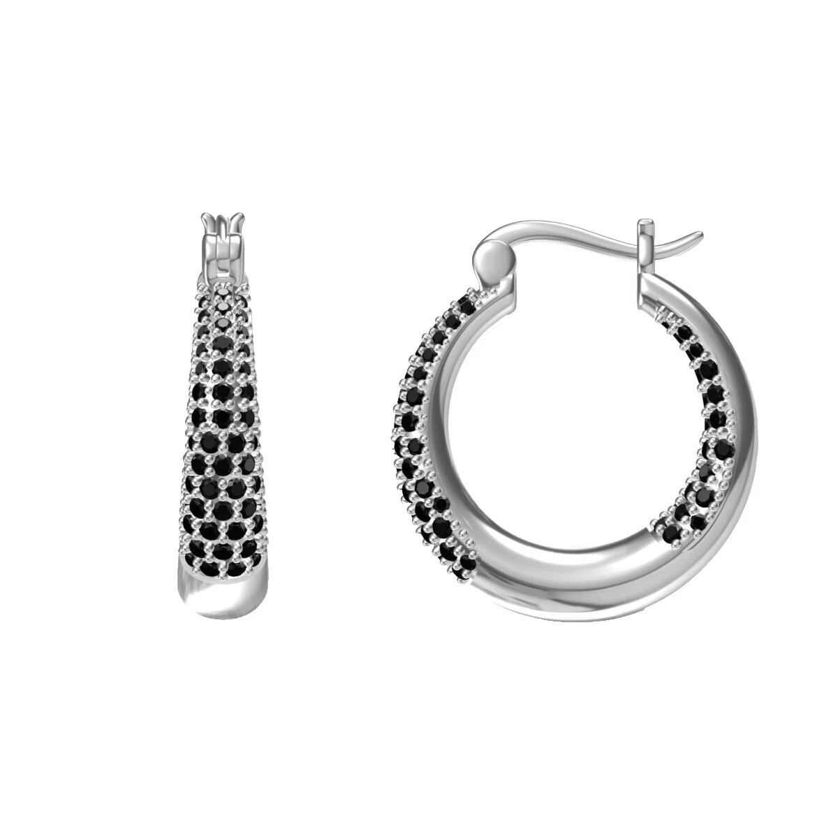 White Gold Plated Hoop Fashion Earrings