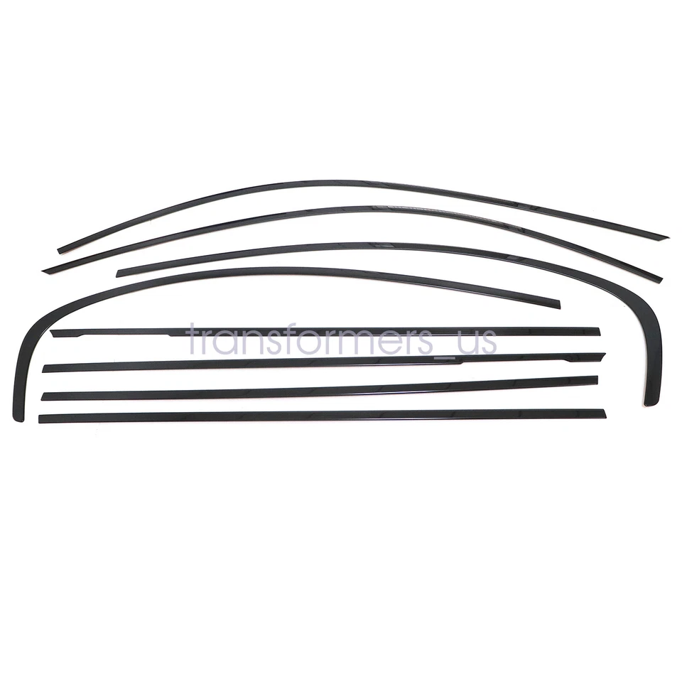 Tiras molduras de umbral de ventana de acero negro brillante para BMW Serie 3 E90 2006-2012 Foto 2 de 4