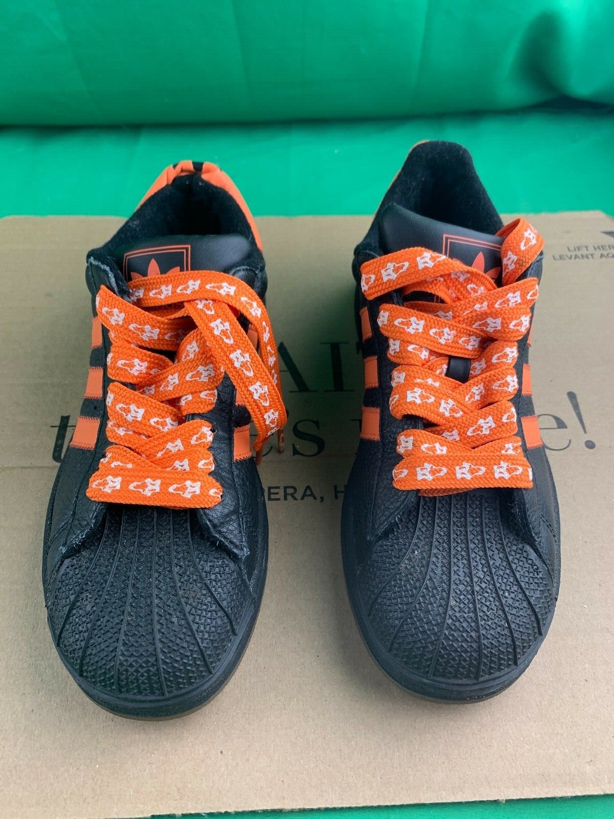 Asien begynde krig Adidas Superstar II Halloween Edition SZ 5Y Black/Orange Ghostface | eBay